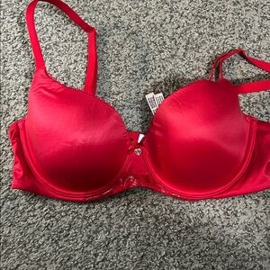 Victoria's Secret Red Bra body by Victoria Lined Demi bra